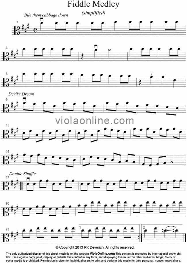 american fiddle medley-simplified